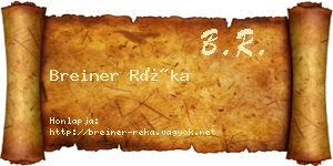 Breiner Réka névjegykártya